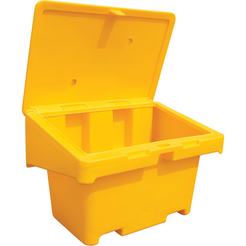 Contenants pour sel & sable SOS, Avec Moraillon, 42" x 29" x 30", 11 pi³, Jaune GTA Hardware Inc