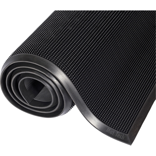 Tapis Mat-A-Dor, Caoutchouc, Grattoir Type, Motif Style pointe de doigt, 3' x 6', Noir GTA Hardware Inc