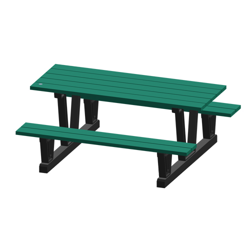 Recycled Plastic Outdoor Picnic Tables, 72" L x 60-5/16" W, Green GTA Hardware Inc
