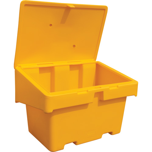Contenants pour sel & sable SOS, Avec Moraillon, 48" x 33" x 34", 18,5 pi³, Jaune GTA Hardware Inc