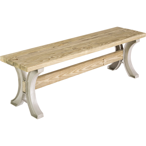 Basics&reg; Picnic Table Bench, Plastic, 96" L x 15" W x 17" H, Sand GTA Hardware Inc