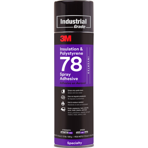 Polystyrene Foam Insulation 78 Spray Adhesive, 24 oz., Aerosol Can, Clear GTA Hardware Inc