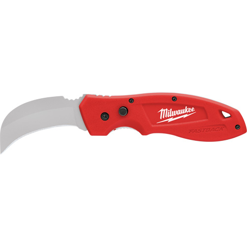 FastBack Hawk Bill Folding Knife, 2-1/4" Blade, Stainless Steel Blade, Plastic Handle GTA Hardware Inc