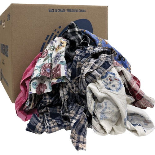 S&eacute;lection de chiffons d'essuyage, Flanelle, M&eacute;lange de couleurs, 20 lb GTA Hardware Inc