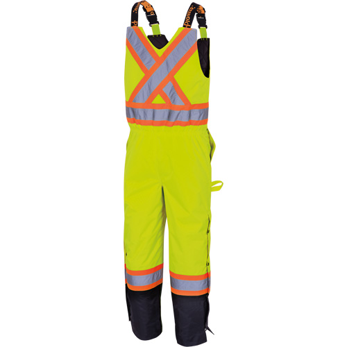5041BB Pantalon &agrave; bretelles matelass&eacute; imperm&eacute;able, Polyester, Grand, Jaune lime haute visibilit&eacute; GTA Hardware Inc