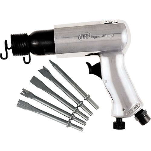 Marteau pneumatique avec jeu de burins, 3 pi³/min, 1/4" NPT, 3500 coups/min, 11/16" x 2-5/8" (17,46 mm x 66,68 mm) GTA Hardware Inc