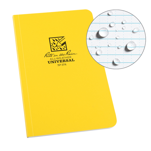 Livre reli&eacute; Field-Flex, Couverture souple, Jaune, 128 Pages, 4-5/8" , 7-1/4"  GTA Hardware Inc