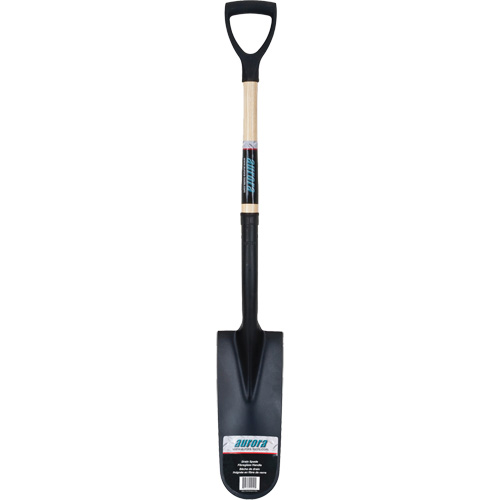 Drain Spade Shovel, Tempered Steel, 14" x 6" Blade, 30" L, D-Grip Handle GTA Hardware Inc