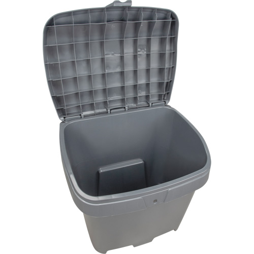 Bacs d'entreposage pour sel & sable, Avec Moraillon, 21" x 27" x 26", 4,24 pi³, Gris GTA Hardware Inc