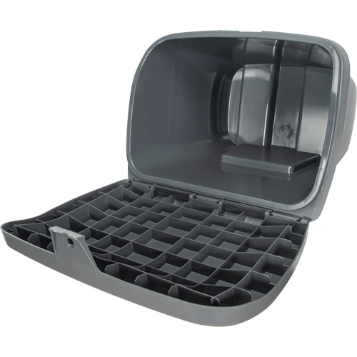 Bacs d'entreposage pour sel & sable, Avec Moraillon, 21" x 27" x 26", 4,24 pi³, Gris GTA Hardware Inc