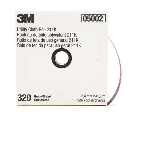 Utility Sanding Roll 211K, Aluminum Oxide, 1" W x 150' L, 320 Grit GTA Hardware Inc