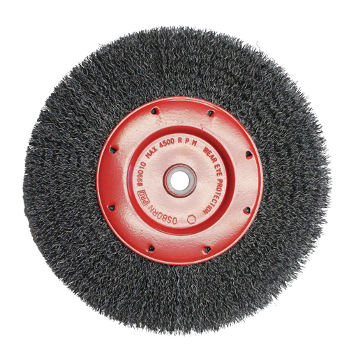 Brosses &eacute;conomiques &agrave; fils cr&ecirc;p&eacute;s - Face &eacute;troite, 6" dia., Fils 0.014, Arbre 2" GTA Hardware Inc