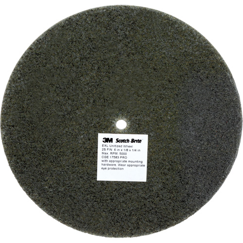 Scotch-Brite EXL Unitized Wheel, 6" x 1/8", 1/4" Arbor, Fine Grit, Silicon Carbide GTA Hardware Inc