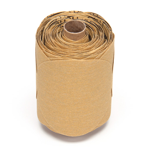 Disque abrasif dor&eacute; en rouleau de papier Stikit, 5" dia., Grain P220, Oxyde d'aluminium GTA Hardware Inc