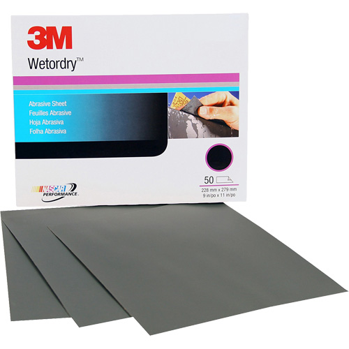 Feuille abrasive Wetordry, 9" x 11", Grain P500, Oxyde d'aluminium GTA Hardware Inc
