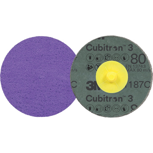 Cubitron 3 Roloc Fibre Disc, 3" Dia., 80+ Grit, Ceramic GTA Hardware Inc
