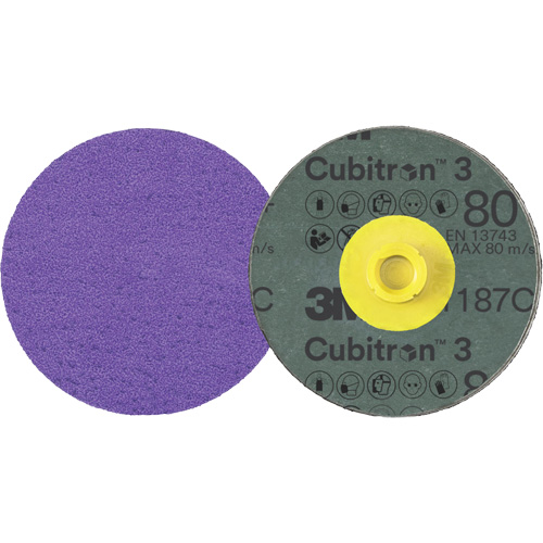Disque en fibre Roloc Cubitron 3, 4" dia., Grain 80+, C&eacute;ramique GTA Hardware Inc