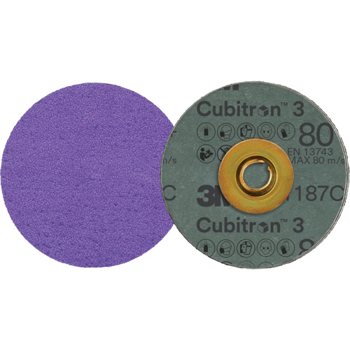 Cubitron 3 Roloc Fibre Disc, 3" Dia., 80+ Grit, Ceramic GTA Hardware Inc