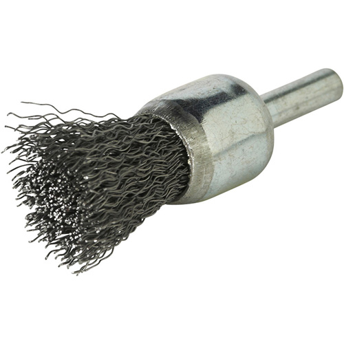 Stem Mounted Crimped Wire Brush, 3/4", 0.014" Fill, 1/4" Shank GTA Hardware Inc