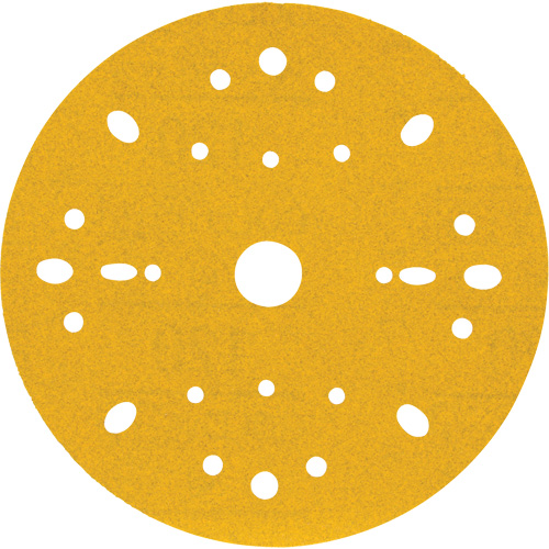 Hookit Gold Abrasive Disc, 6" Dia., 120 Grit, Aluminum Oxide, C-Weight GTA Hardware Inc
