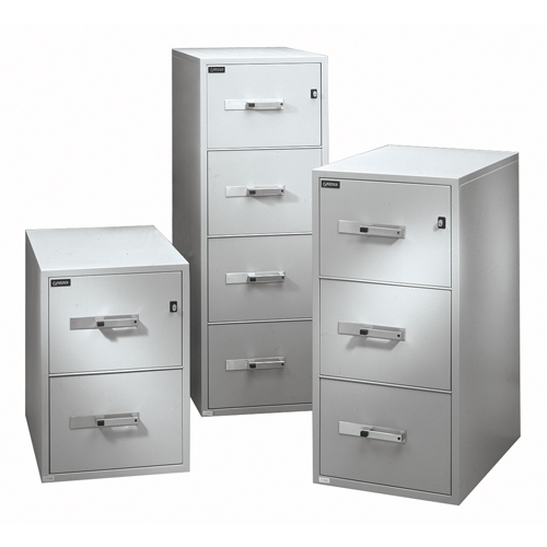Fire Resistant Filing Cabinets, Steel, 4 Drawers, 19-3/4" W x 31" D x 54" H, Black GTA Hardware Inc