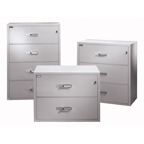 Fire Resistant Filing Cabinets, Steel, 4 Drawers, 38-3/4" W x 23-1/2" D x 55" H, Beige GTA Hardware Inc