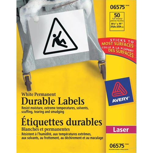 TrueBlock Labels, Polyester, 11" L x 8.5" H, White GTA Hardware Inc