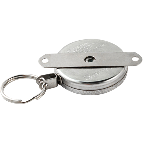 Self Retracting Key Chains, Chrome, 48" Cable, Mounting Bracket Attachment GTA Hardware Inc