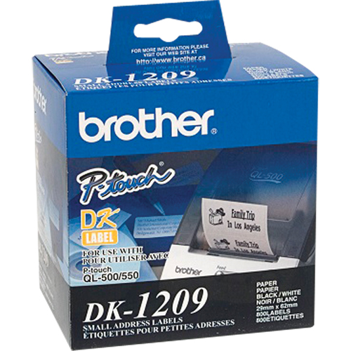 DK Series Address Labels, 1-1/8" W x 2-1/2" L, White GTA Hardware Inc