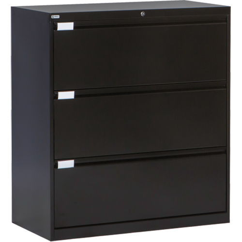 Classeur lat&eacute;ral, Acier, 3 tiroirs, 36" la x 18" p x 40-1/16" h, Noir GTA Hardware Inc