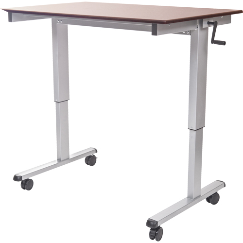 Postes de travail ajustables pour travail assis et debout , , 48-1/2" h x 59" la x 29-1/2" p, Noyer GTA Hardware Inc
