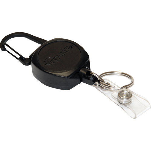 Self Retracting ID Badge and Key Reel, Zinc Alloy Metal, 24" Cable, Carabiner Attachment GTA Hardware Inc