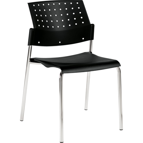 Chaise sans accoudoirs empilables, Plastique, Hauteur 33", Capacit&eacute; 300 lb, Noir GTA Hardware Inc