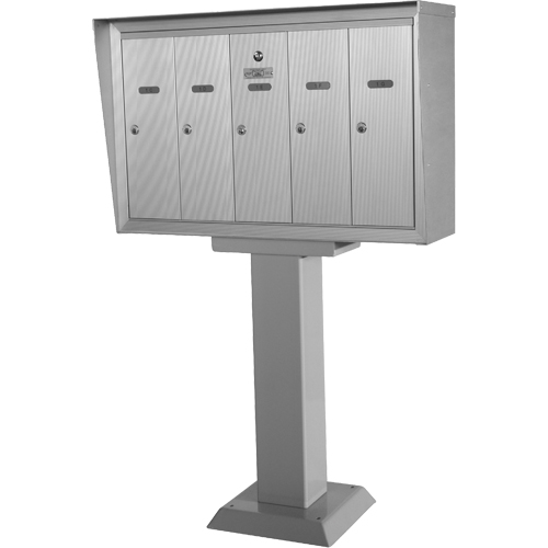 Boîtes aux lettres plateforme unique, Fixation Socle, 16" x 5-1/2", 8 portes, Aluminium GTA Hardware Inc