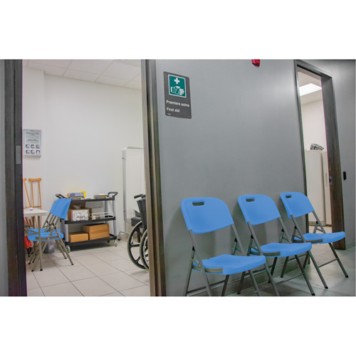 Folding Chair, Polyethylene, Blue, 350 lbs. Weight Capacity GTA Hardware Inc