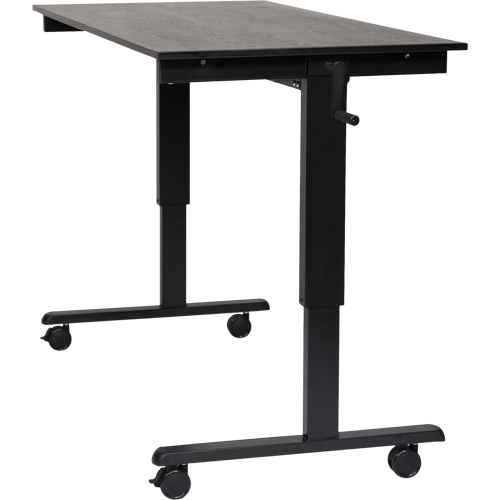 Bureau ajustable pour travail assis et debout, , 48-1/2" h x 59" la x 29-1/2" p, Noir GTA Hardware Inc