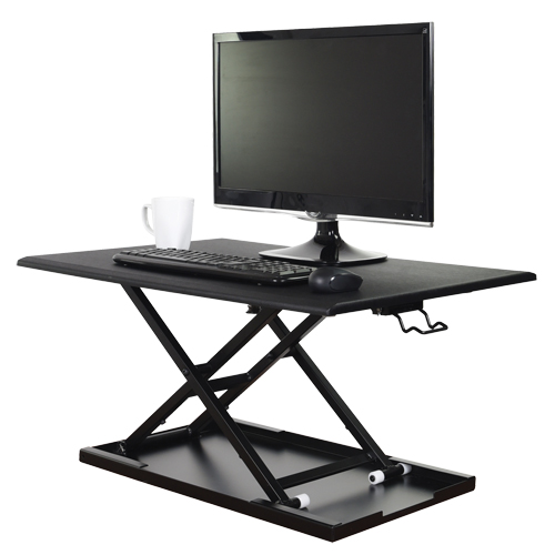 Bureau ajustable pour travail assis et debout, Mod&egrave;le de bureau, 15-3/4" h x 31-1/2" la x 22-1/2" p, Noir GTA Hardware Inc