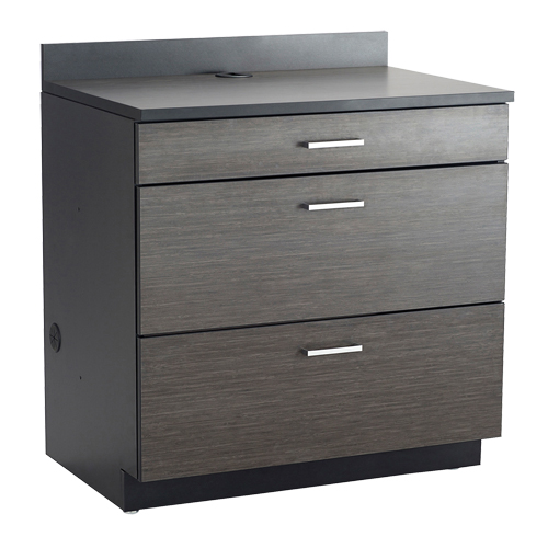 Armoire modulaire de base, 3 tiroirs, 36" la x 25" p x 39" h, Nuit d'Asie/noir GTA Hardware Inc