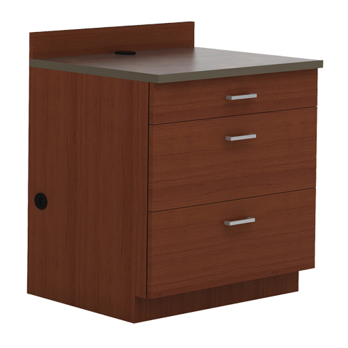 Armoire modulaire de base, 3 tiroirs, 36" la x 25" p x 39" h, Acajou GTA Hardware Inc