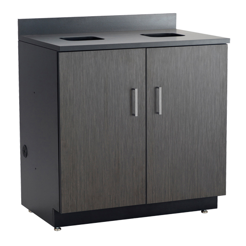 Modular Base Cabinet, Melamine, 39" H x 36" W x 25" D, Asian Night/Black GTA Hardware Inc