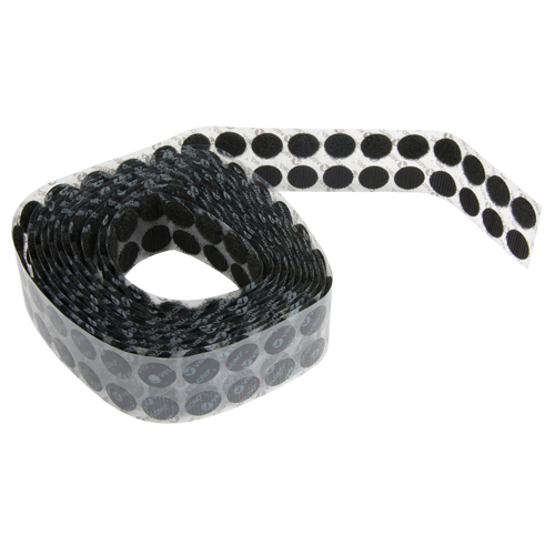 Attaches en jeton, Boucle et crochet, 3/4" dia., Adh&eacute;sif, Noir GTA Hardware Inc