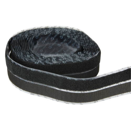 Attache, Boucle et crochet, 15' x 3/4", Adh&eacute;sif, Noir GTA Hardware Inc