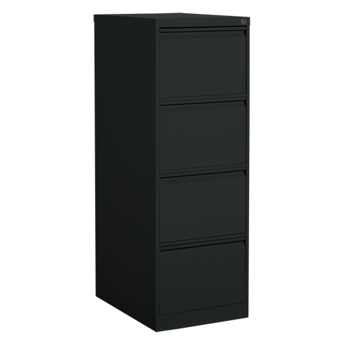 Vertical Filing Cabinet, Steel, 4 Drawers, 18-1/7" W x 25" D x 52" H, Black GTA Hardware Inc