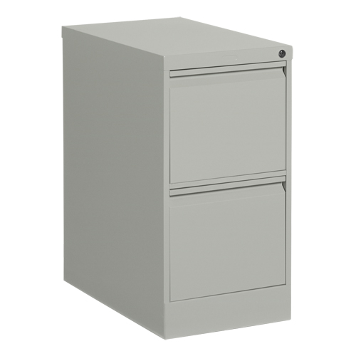 Vertical Filing Cabinet, Steel, 2 Drawers, 15-1/7" W x 25" D x 29" H, Grey GTA Hardware Inc