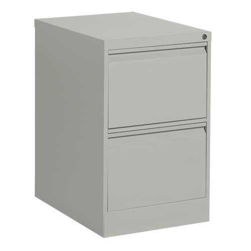 Vertical Filing Cabinet, Steel, 2 Drawers, 18-1/7" W x 25" D x 29" H, Grey GTA Hardware Inc