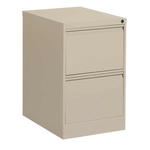 Vertical Filing Cabinet, Steel, 2 Drawers, 18-1/7" W x 25" D x 29" H, Beige GTA Hardware Inc