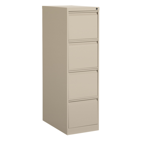 Classeur vertical, Acier, 4 tiroirs, 15-1/7" la x 25" p x 52" h, Beige GTA Hardware Inc