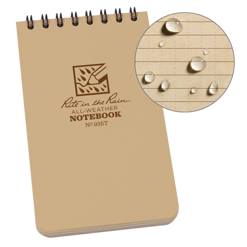 Pocket Top-Spiral Notebook, Soft Cover, Tan, 100 Pages, 3" W x 5" L GTA Hardware Inc