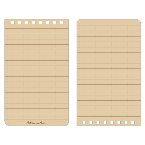 Pocket Top-Spiral Notebook, Soft Cover, Tan, 100 Pages, 3" W x 5" L GTA Hardware Inc