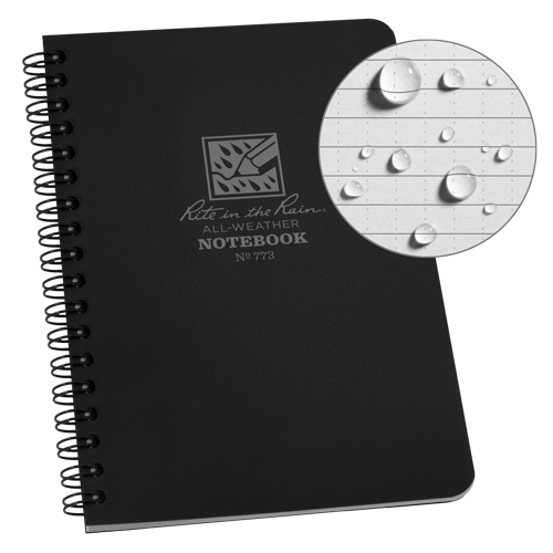 Carnet de notes de poche &agrave; spirale lat&eacute;rale, Couverture souple, Noir, 64 Pages, 4-5/8" , 7"  GTA Hardware Inc